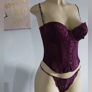 Bebe intimates purple corset outfit